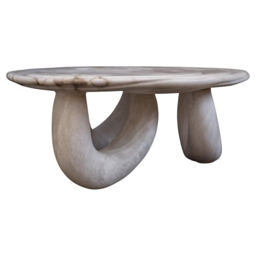 Aqua Fossil Center Table II in Alabaster by Amarist Studio 1
