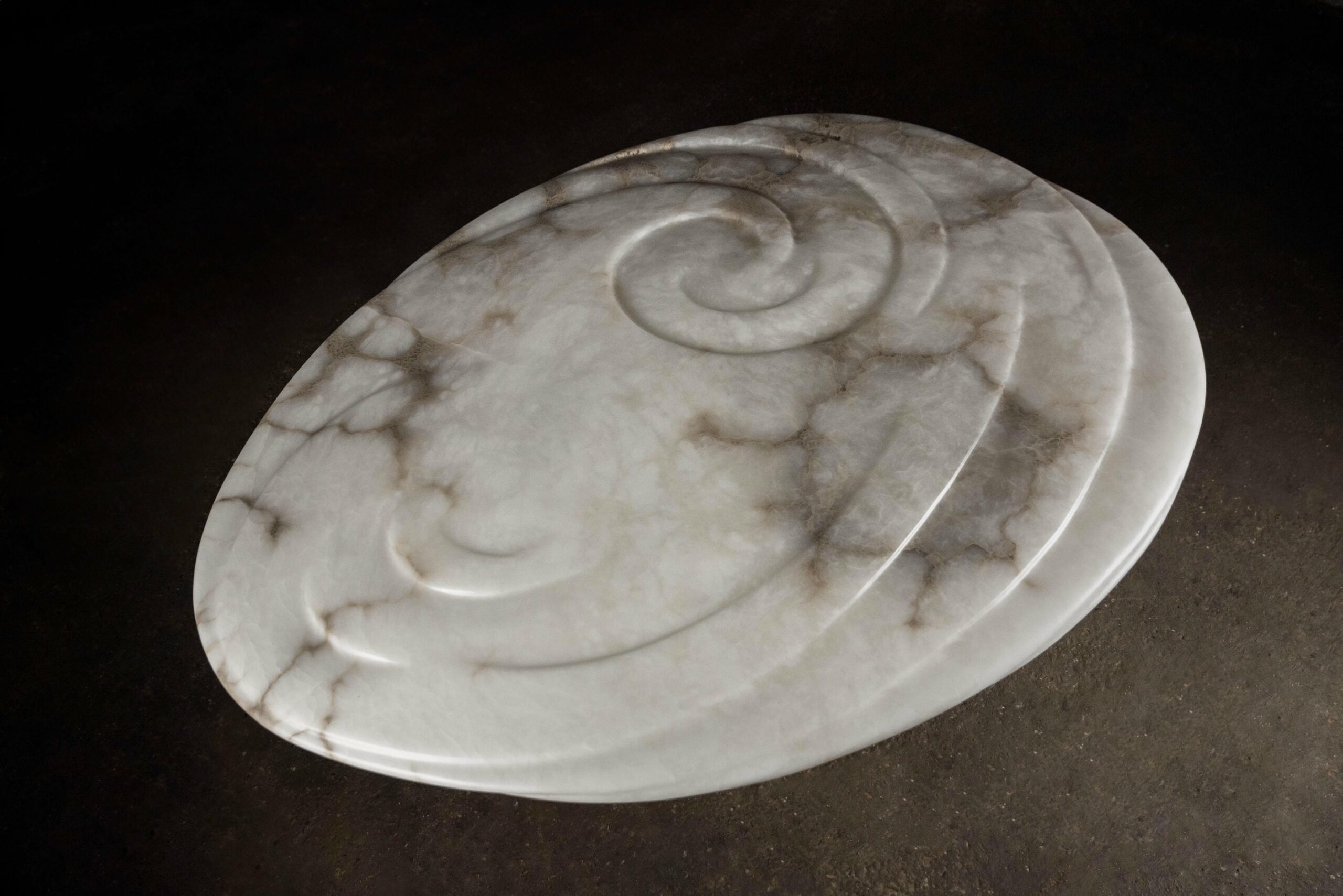Aqua Fossil Center Table II in Alabaster by Amarist Studio 11