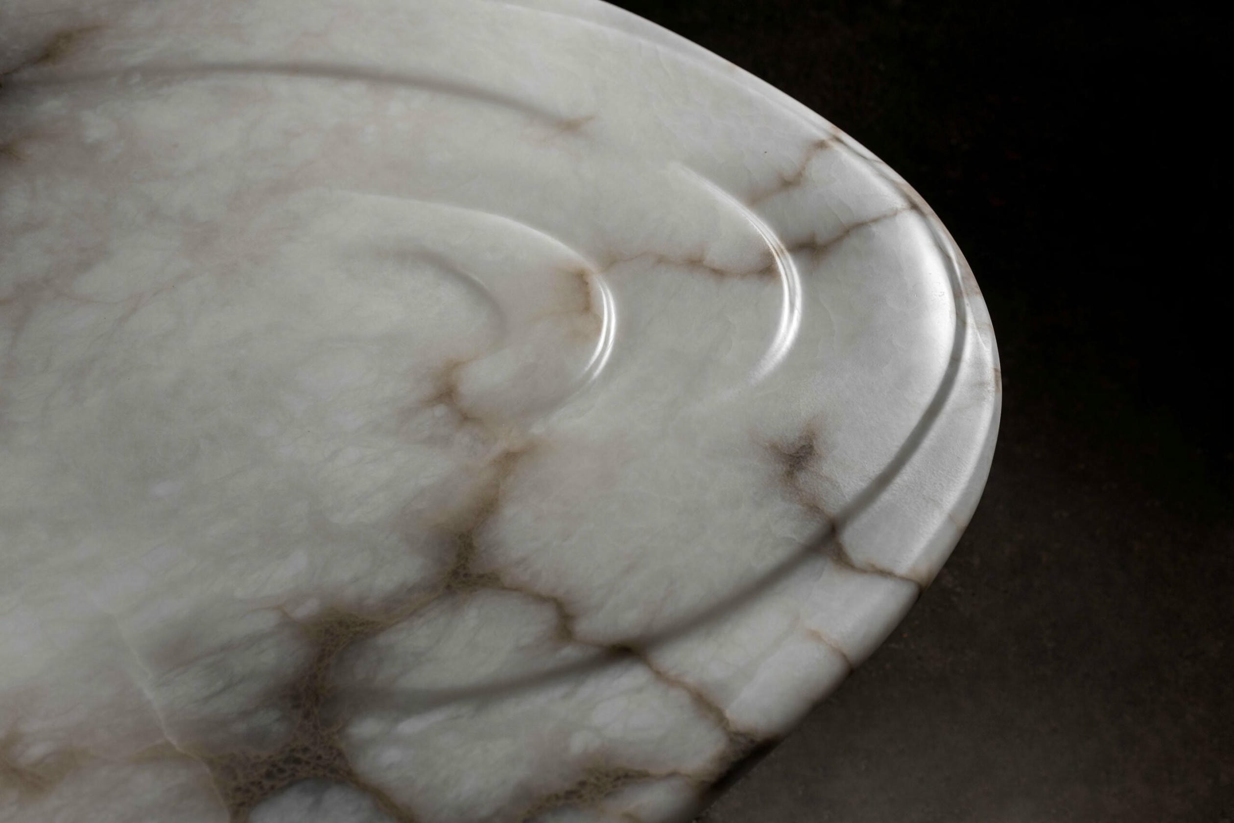 Aqua Fossil Center Table II in Alabaster by Amarist Studio 6