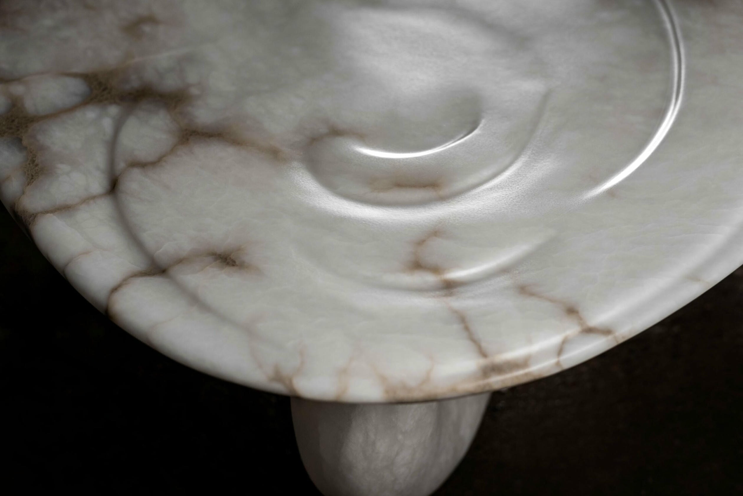 Aqua Fossil Center Table II in Alabaster by Amarist Studio 8