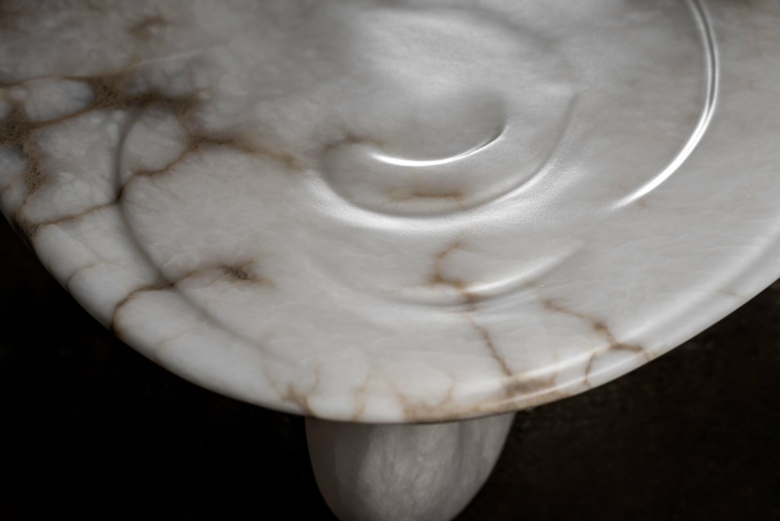 Aqua Fossil Center Table II in Alabaster by Amarist Studio 8