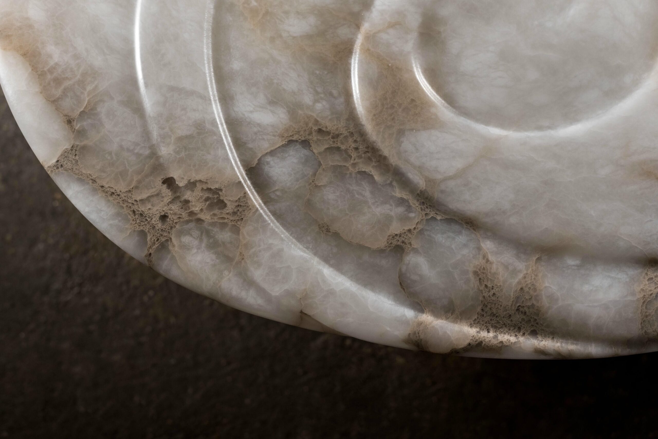 Aqua Fossil Center Table II in Alabaster by Amarist Studio 9