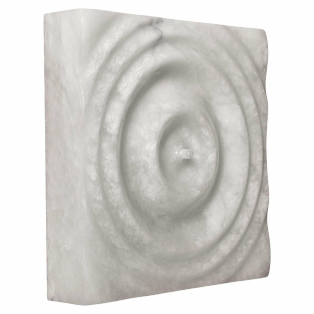 Aqua Fossil Drop Light Wall Sculpture in Alabaster by Amarist Studio 1