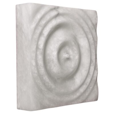 Aqua Fossil Drop Light Wall Sculpture in Alabaster by Amarist Studio