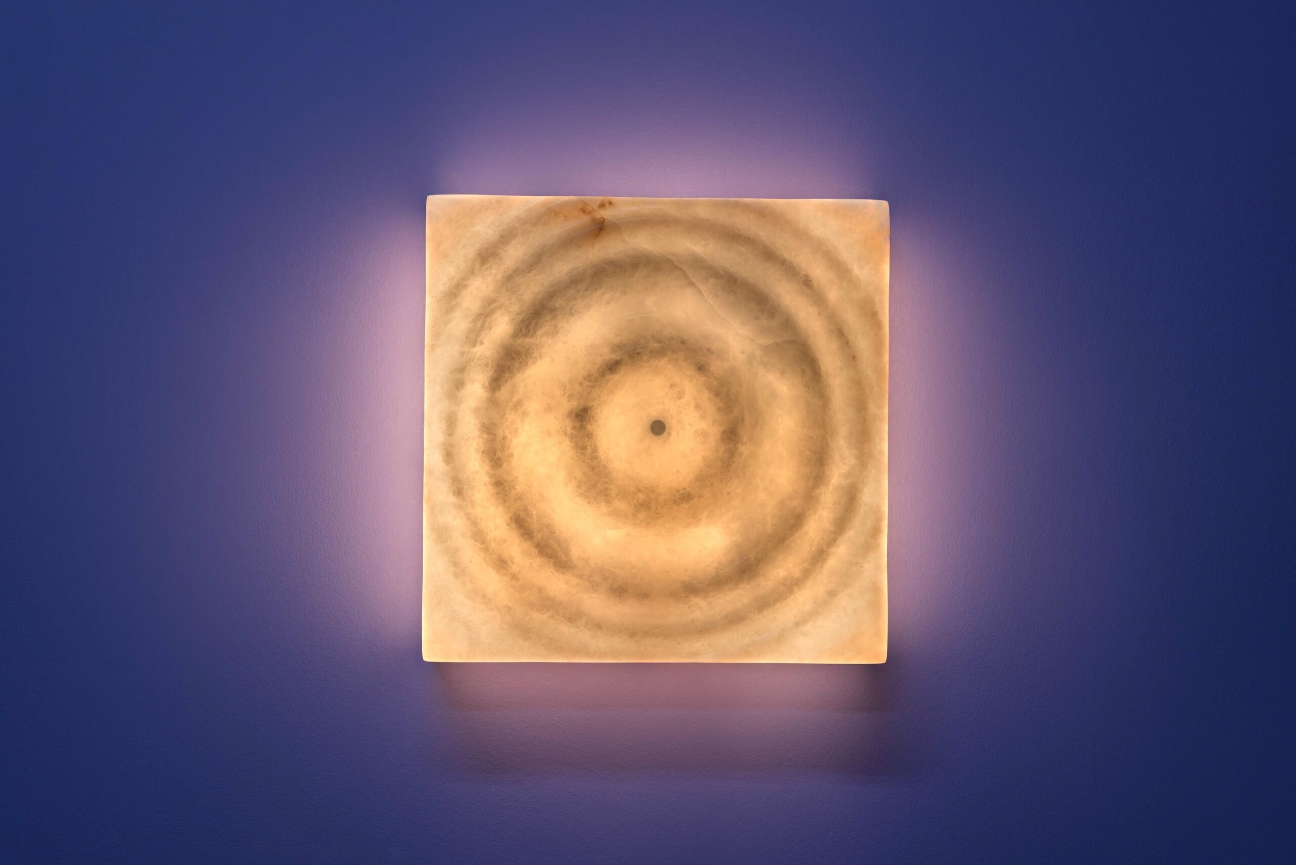 Aqua Fossil Drop Light Wall Sculpture in Alabaster by Amarist Studio 10