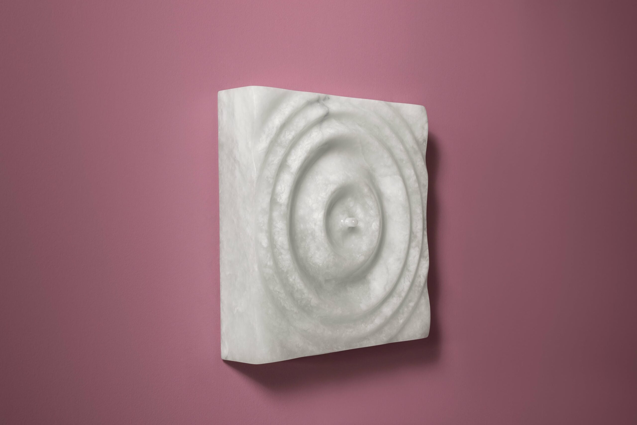 Aqua Fossil Drop Light Wall Sculpture in Alabaster by Amarist Studio 2