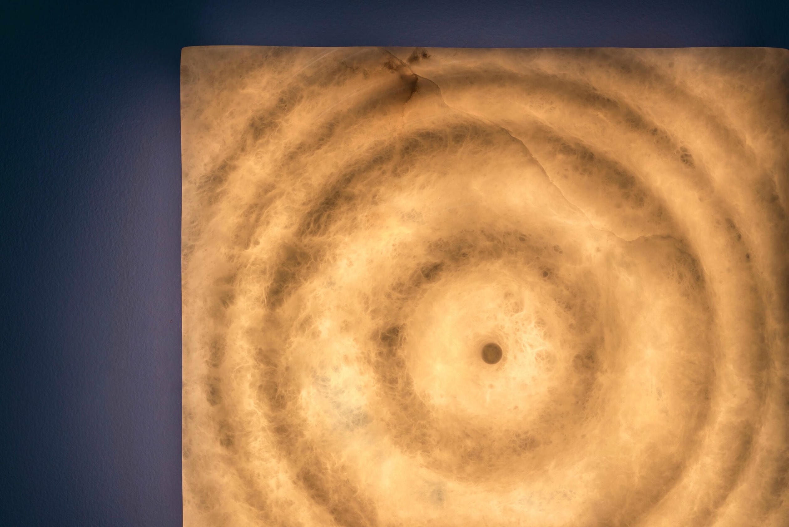 Aqua Fossil Drop Light Wall Sculpture in Alabaster by Amarist Studio 8