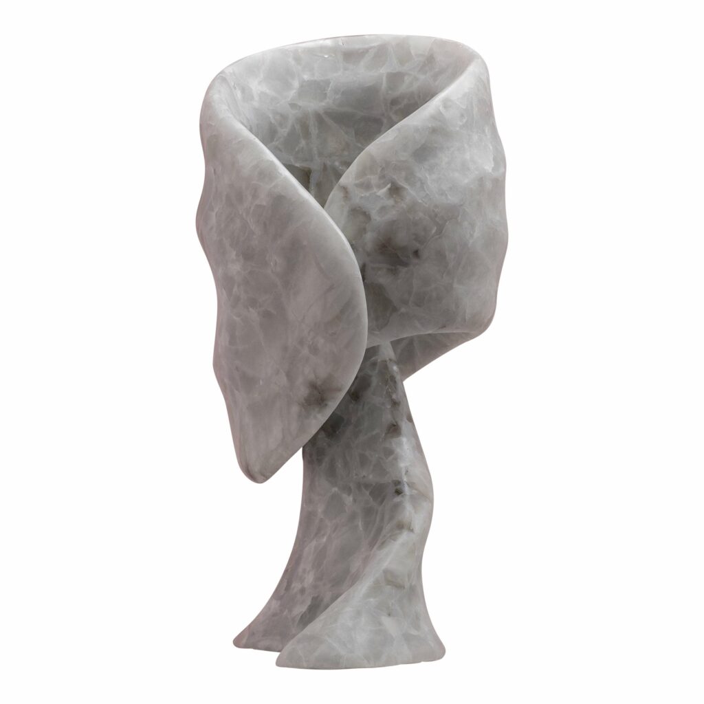 Aqua Fossil Sculptural Table Light in Alabaster & Resin by Amarist Studio 1