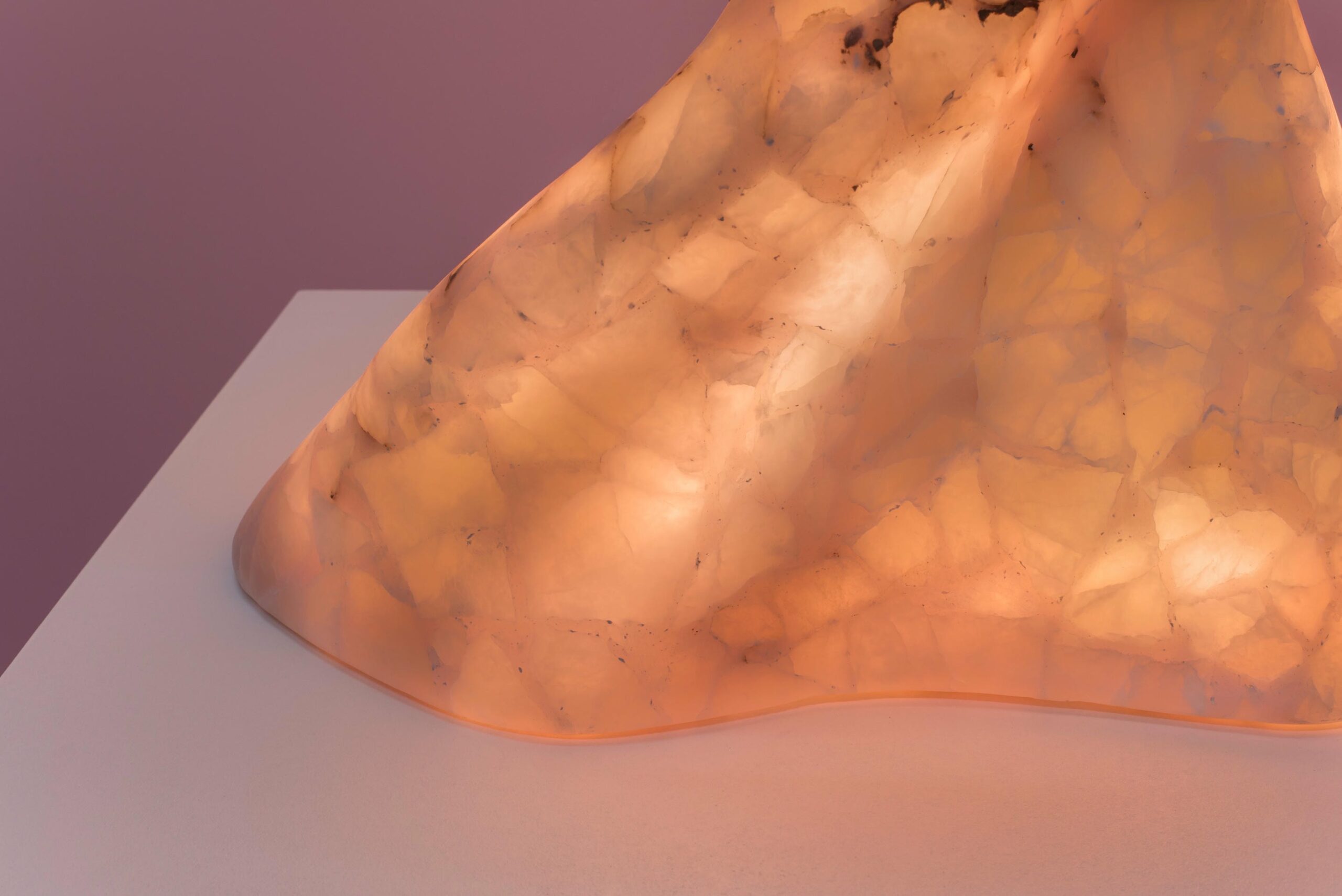 Aqua Fossil Sculptural Table Light in Alabaster & Resin by Amarist Studio 6