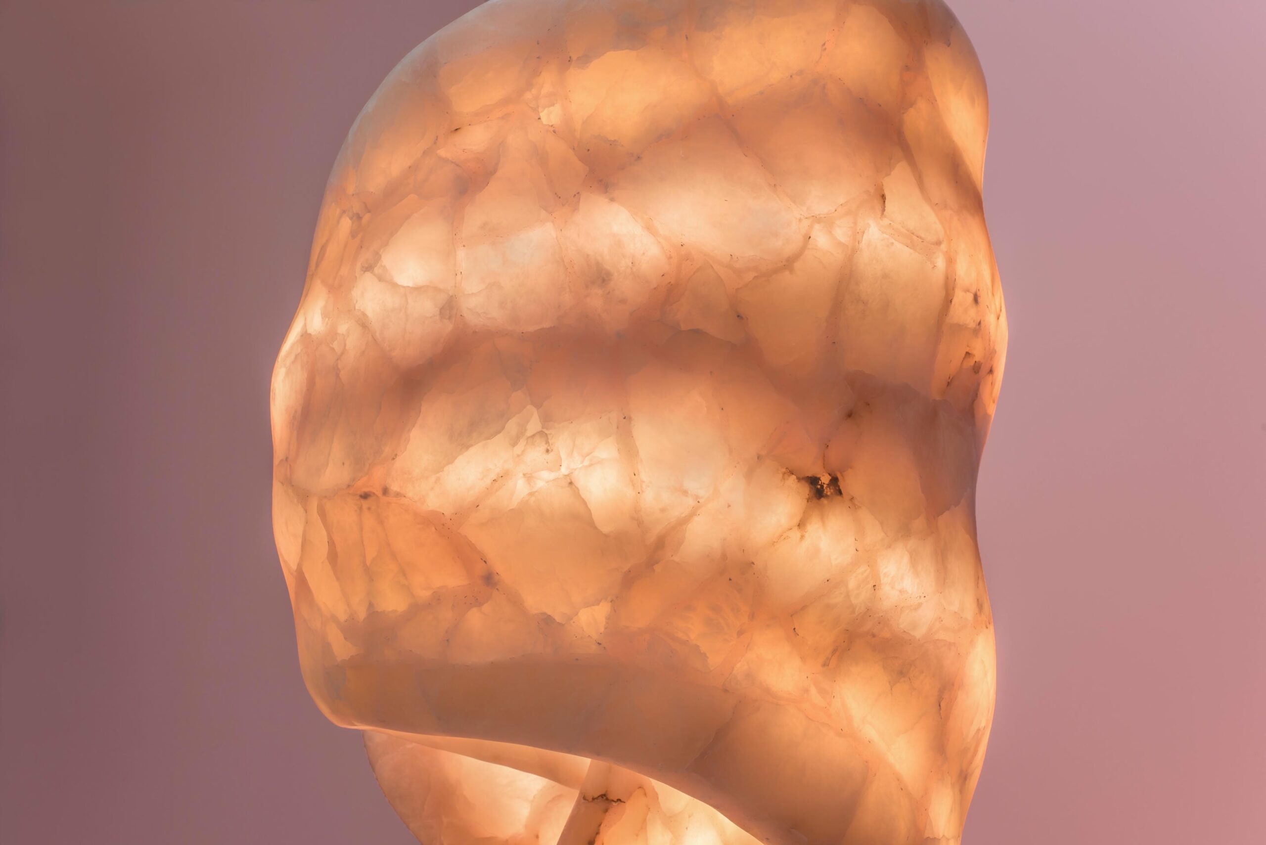 Aqua Fossil Sculptural Table Light in Alabaster & Resin by Amarist Studio 7