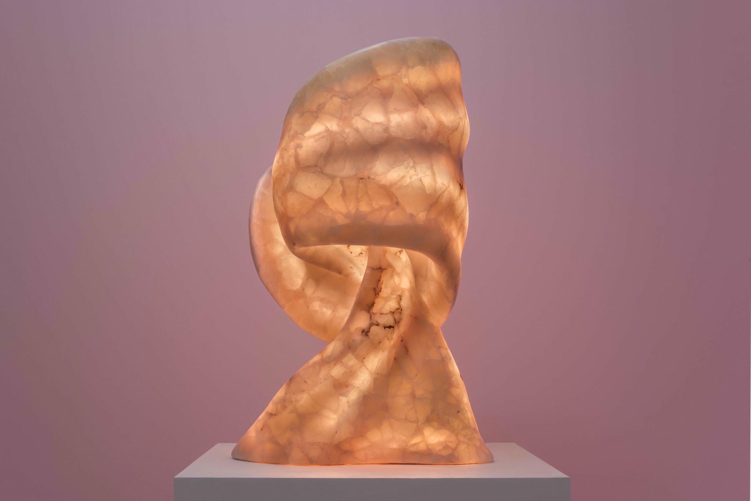 Aqua Fossil Sculptural Table Light in Alabaster & Resin by Amarist Studio 8