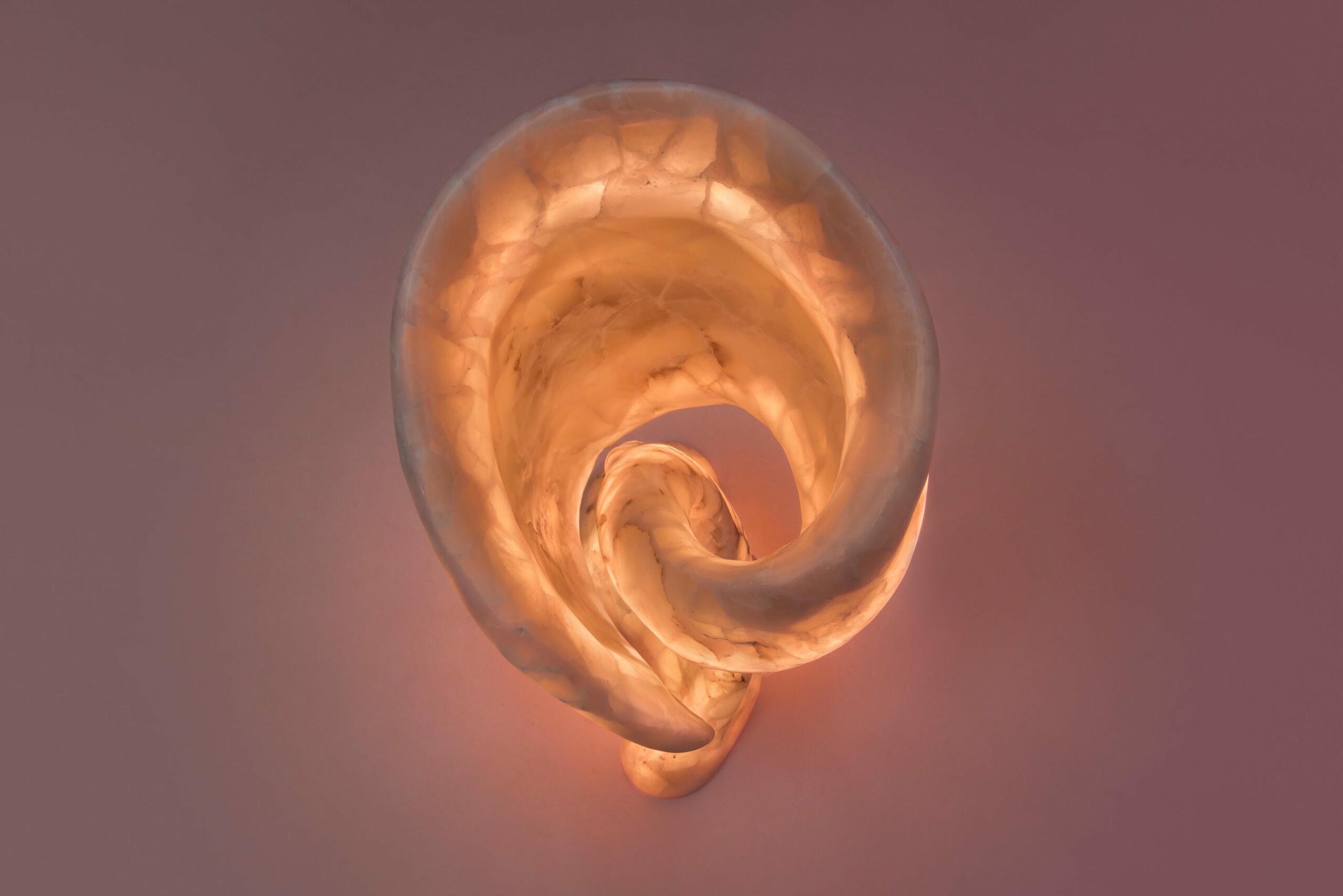 Aqua Fossil Sculptural Table Light in Alabaster & Resin by Amarist Studio 9