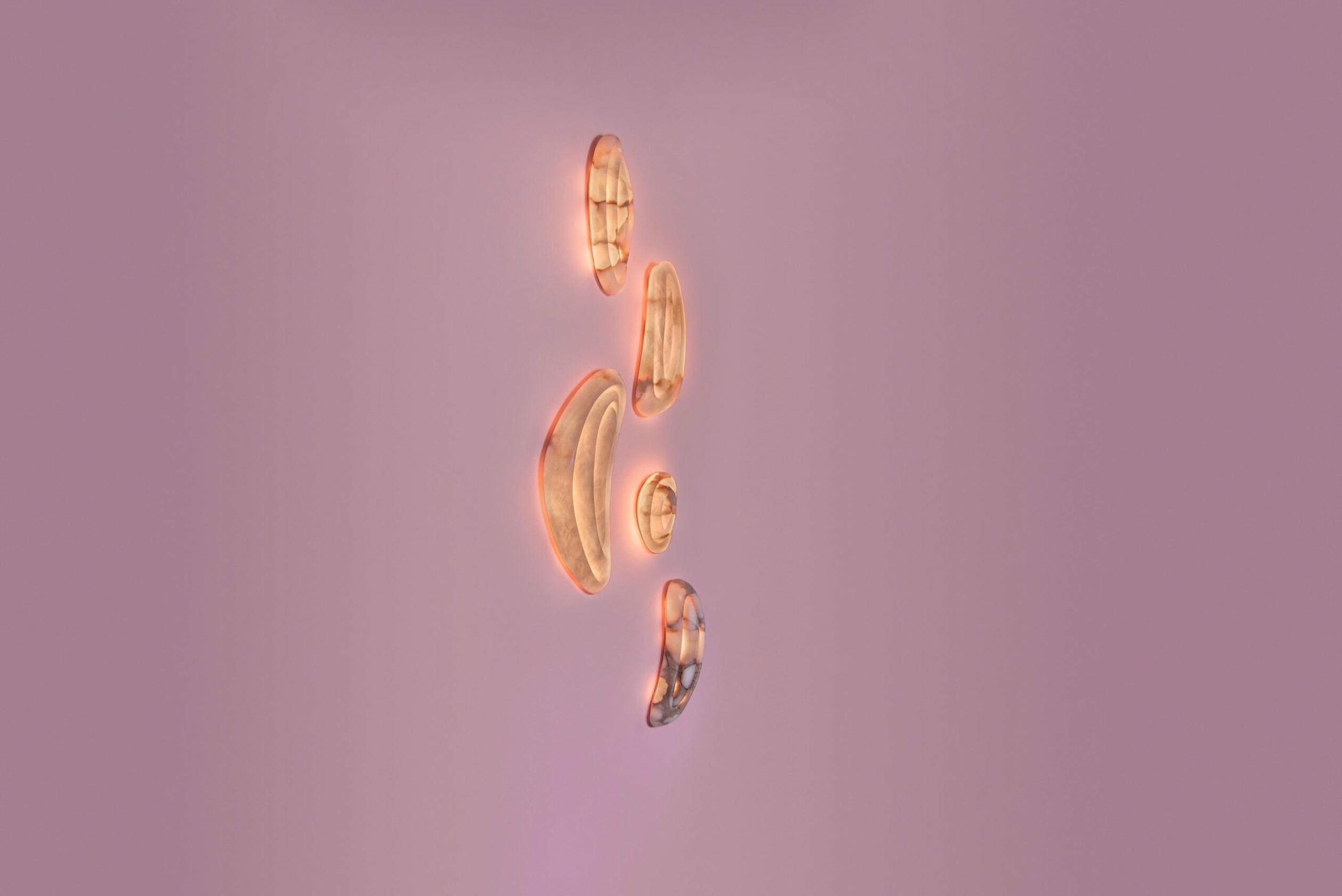 Aqua Fossil Wall Light Lamp in Alabaster by Amarist Studio 13