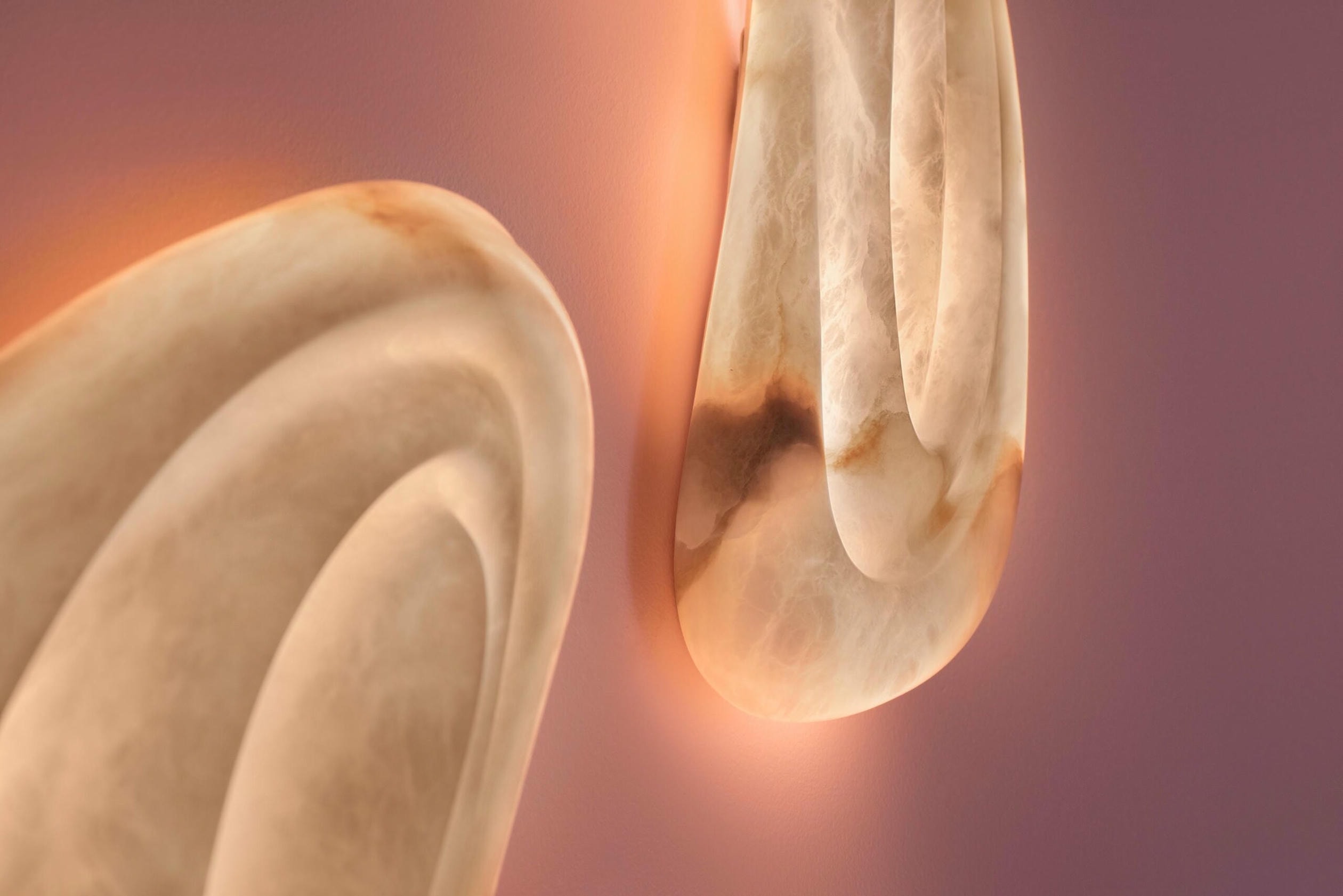 Aqua Fossil Wall Light Lamp in Alabaster by Amarist Studio 8