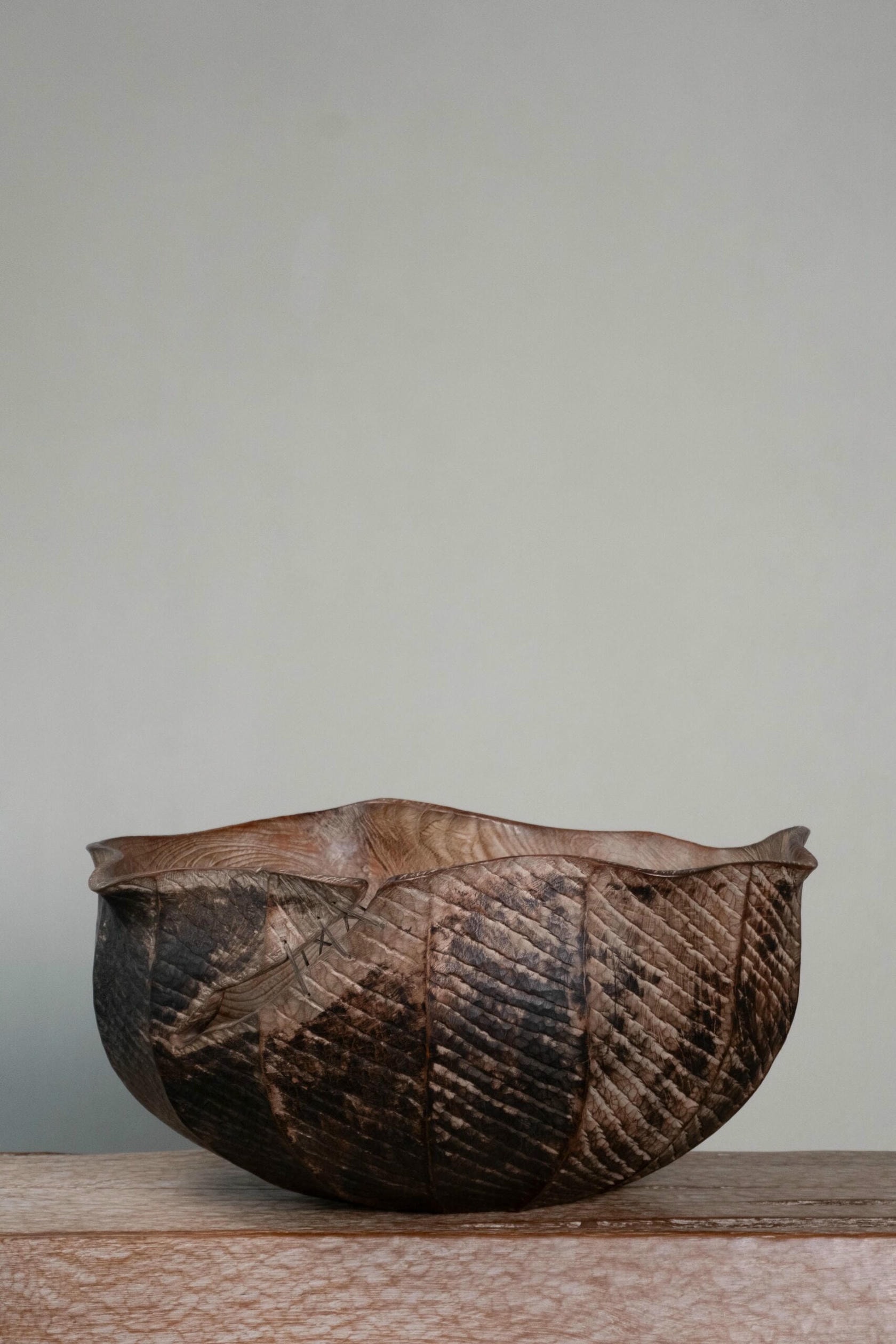 Horas Lotus Teak Wood Sculpture by Mary Verspoor 2