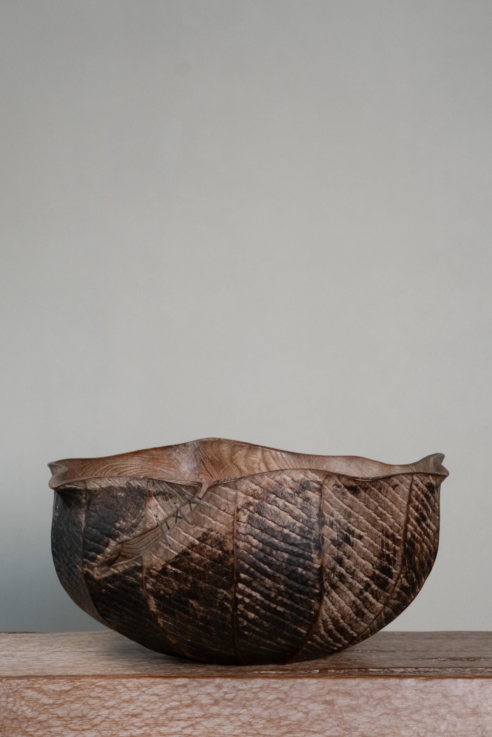 Horas Lotus Teak Wood Sculpture by Mary Verspoor 2