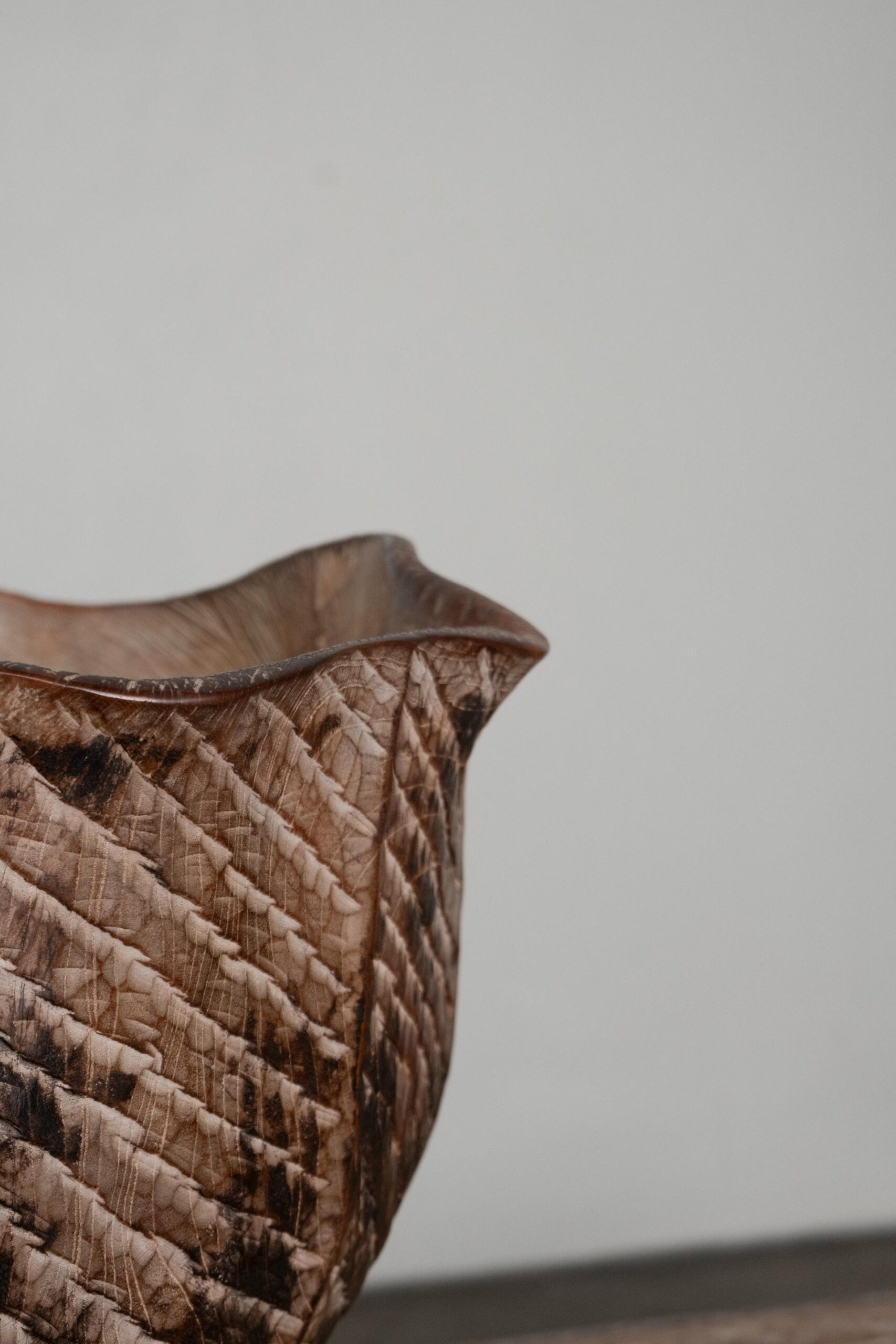 Horas Lotus Teak Wood Sculpture by Mary Verspoor 4