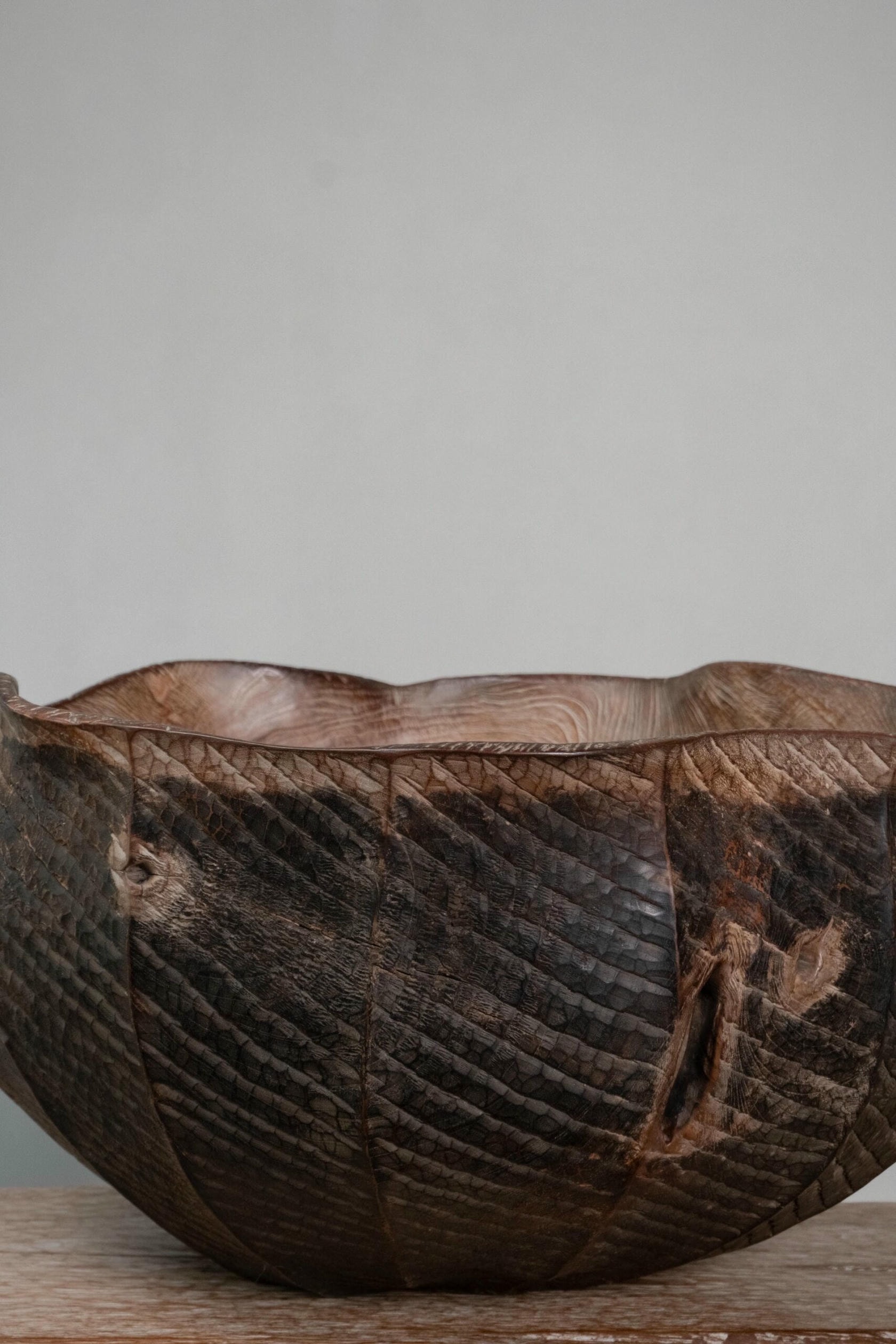 Horas Lotus Teak Wood Sculpture by Mary Verspoor 5