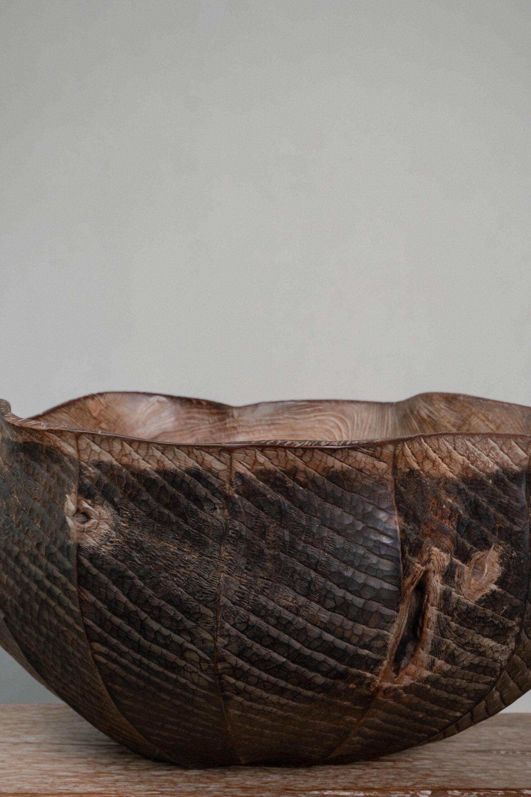 Horas Lotus Teak Wood Sculpture by Mary Verspoor 5