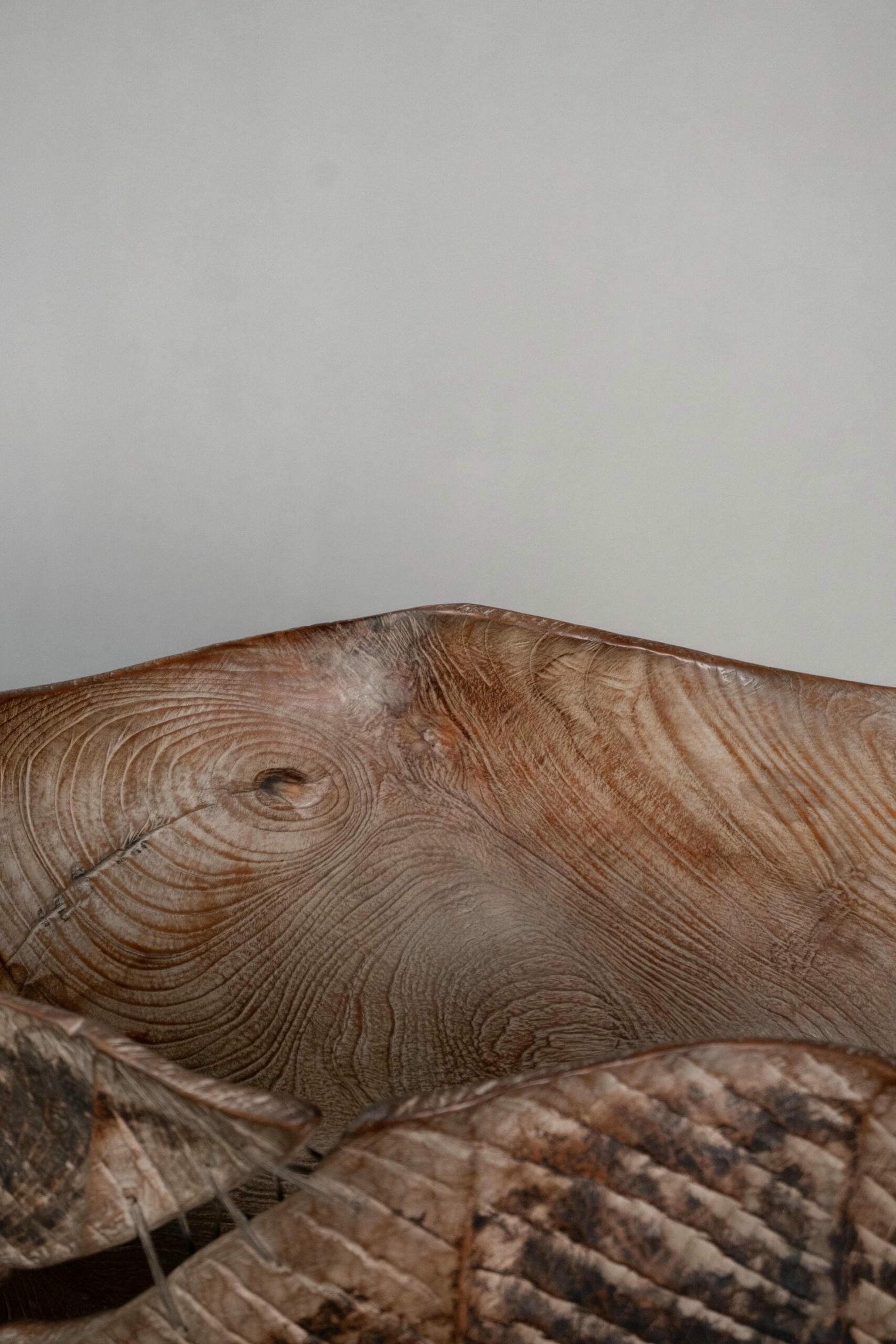 Horas Lotus Teak Wood Sculpture by Mary Verspoor 6