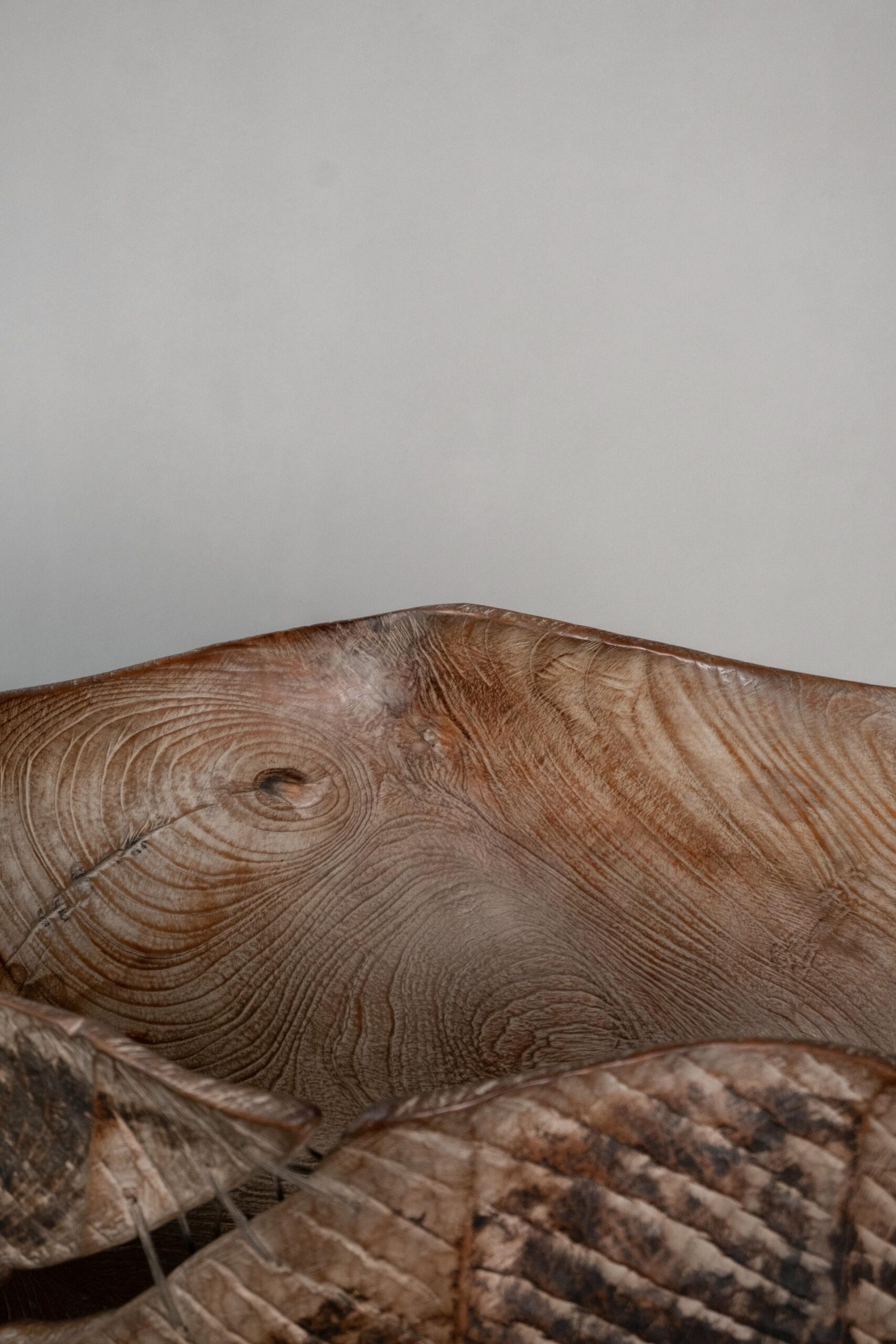 Horas Lotus Teak Wood Sculpture by Mary Verspoor 6