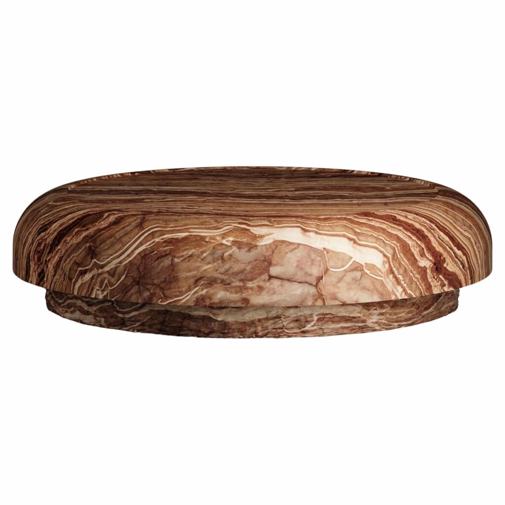 Tecton Coffee Table in Red Alabaster by Félix Millory for Monitillo 1980 1