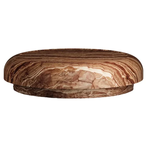 Tecton Coffee Table in Red Alabaster by Felix Millory for Monitillo 1980 1