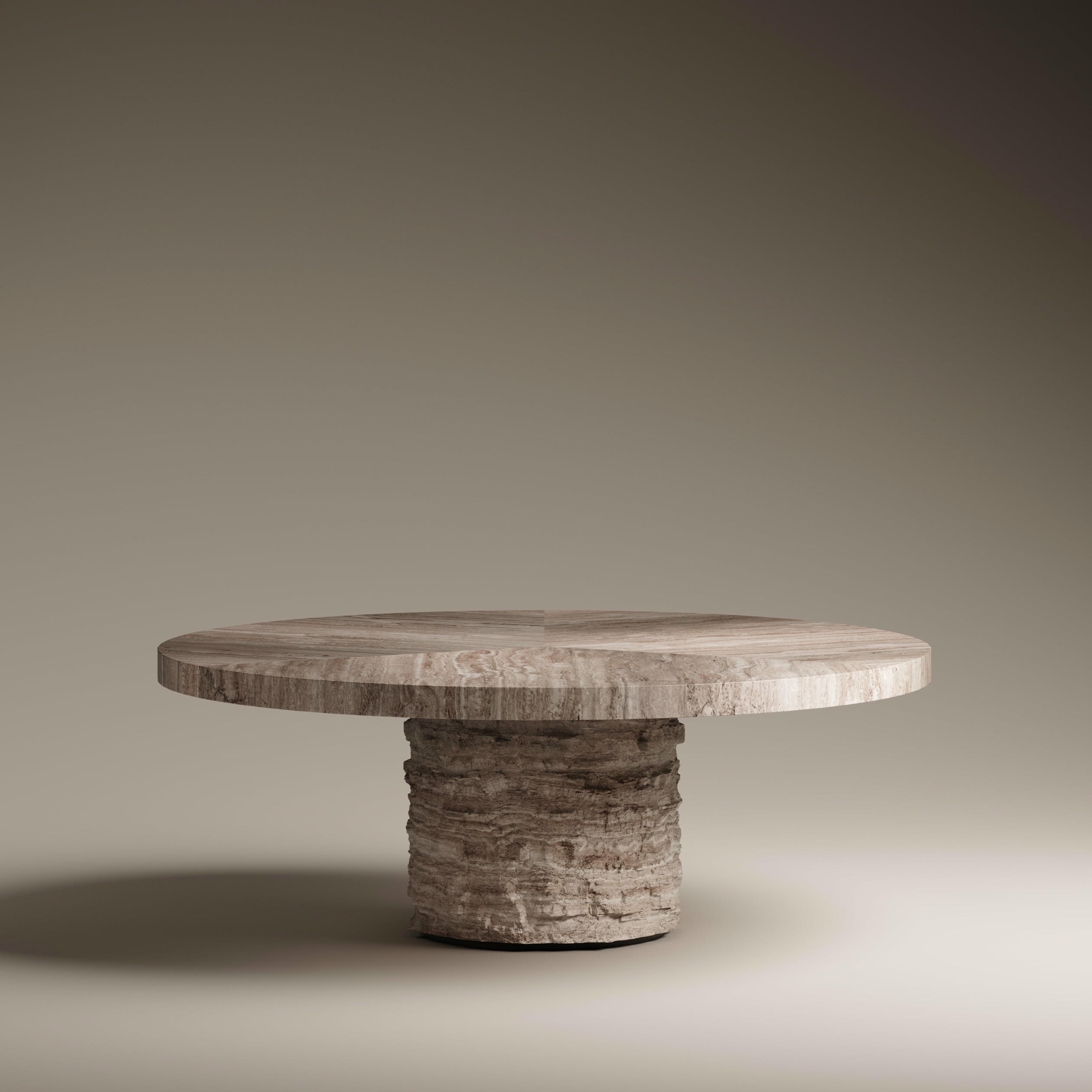 Tecton Dining Table in Travertine Striato by Félix Millory for Monitillo 1980 2