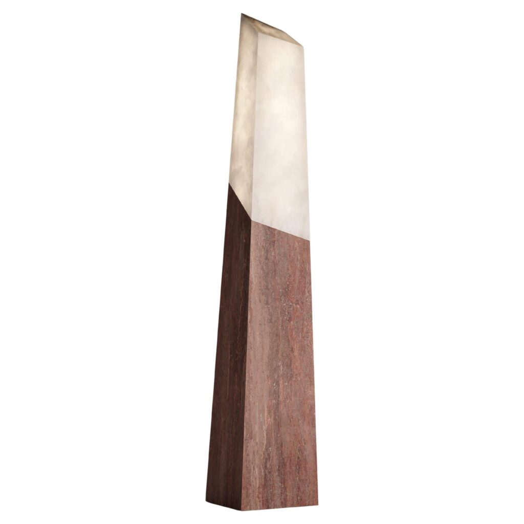 Tecton Floor Lamp in Travertine by Félix Millory for Monitillo 1980 1