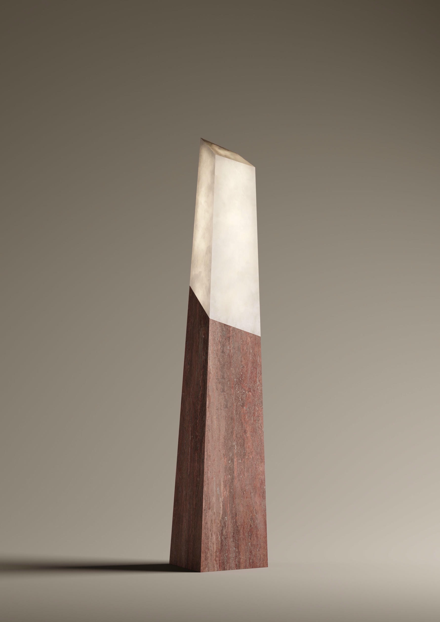 Tecton Floor Lamp in Travertine by Félix Millory for Monitillo 1980 2