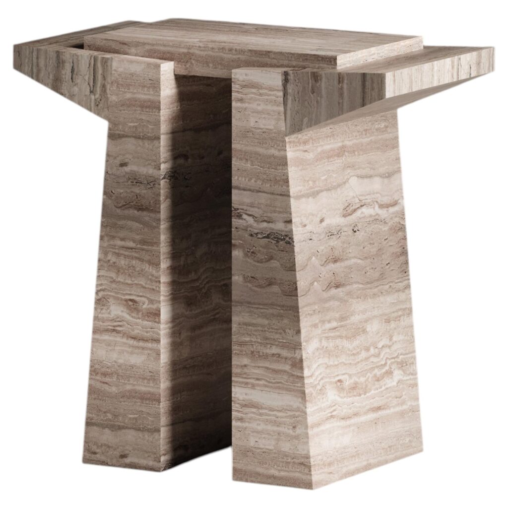 Tecton Small Console in Travertine by Félix Millory for Monitillo 1980 1