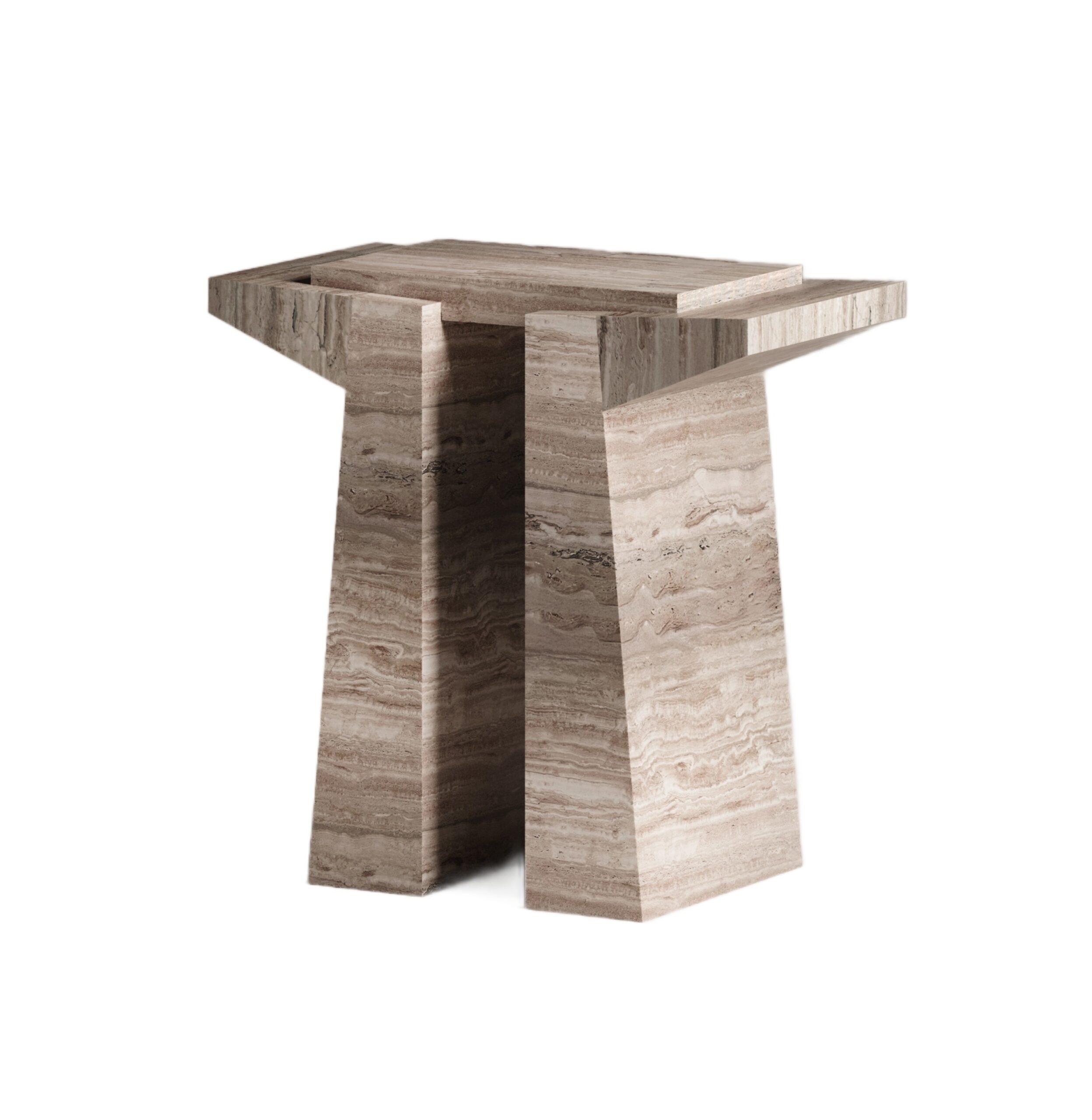 Tecton Small Console in Travertine by Félix Millory for Monitillo 1980 1
