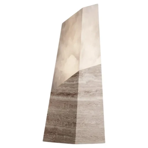 Tecton Table Lamp in Travertine by Felix Millory for Monitillo 1980 1