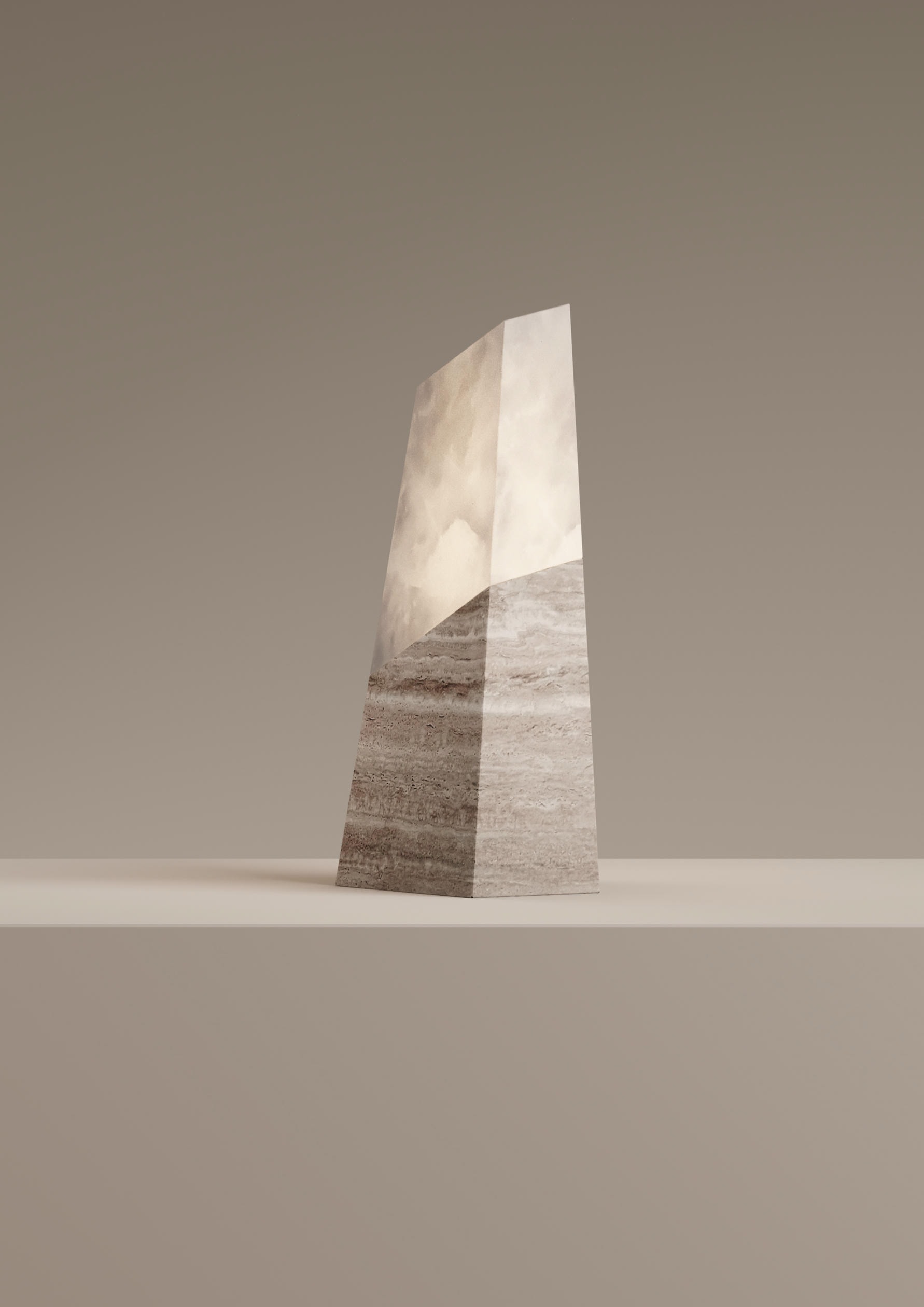 Tecton Table Lamp in Travertine by Félix Millory for Monitillo 1980 2
