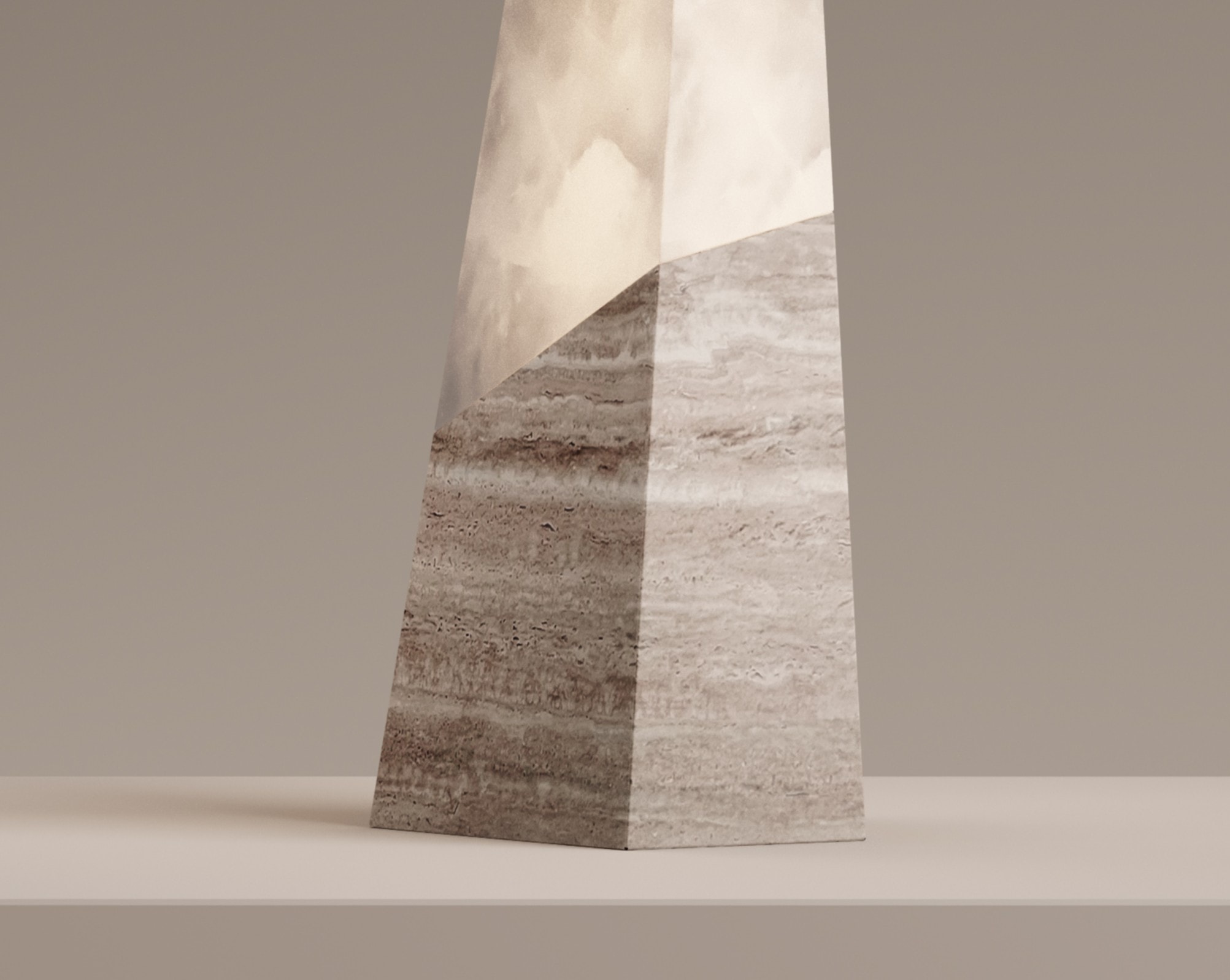 Tecton Table Lamp in Travertine by Félix Millory for Monitillo 1980 4