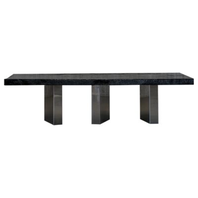 Black Moon One Of a Kind Dining Table in Burnished Wood by Alex Turco