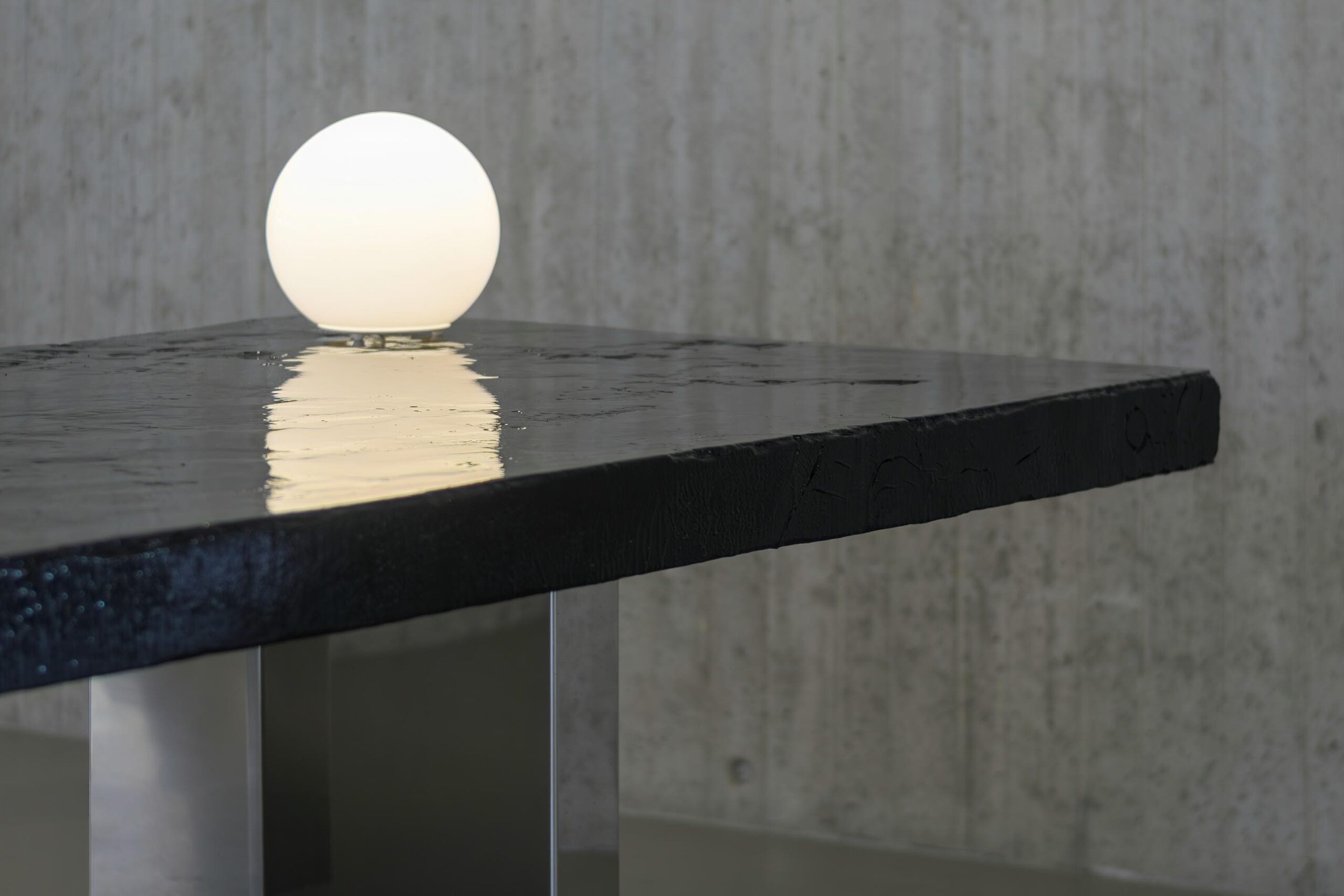 Black Moon One Of a Kind Dining Table in Burnished Wood by Alex Turco 10