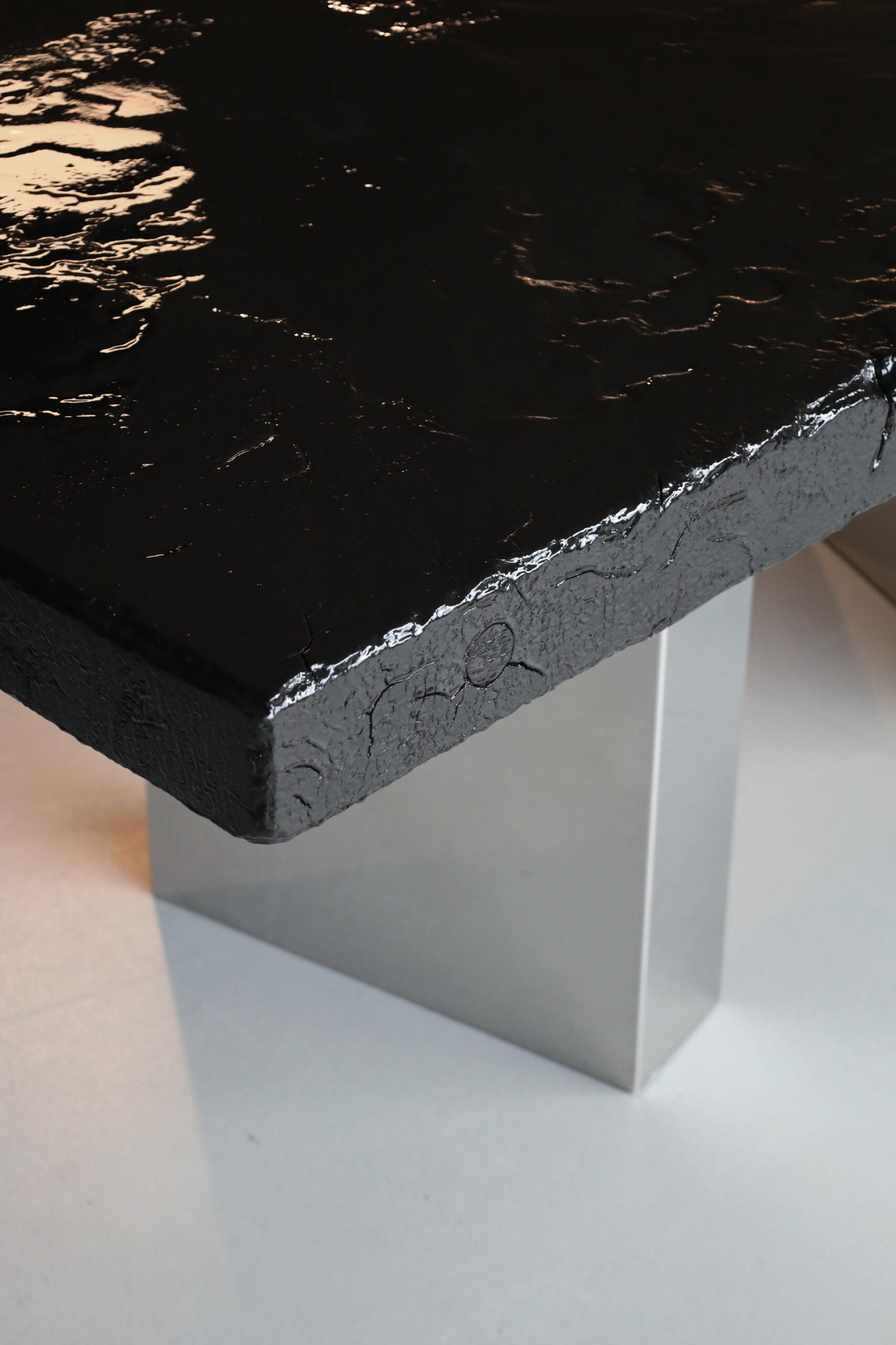Black Moon One Of a Kind Dining Table in Burnished Wood by Alex Turco 6