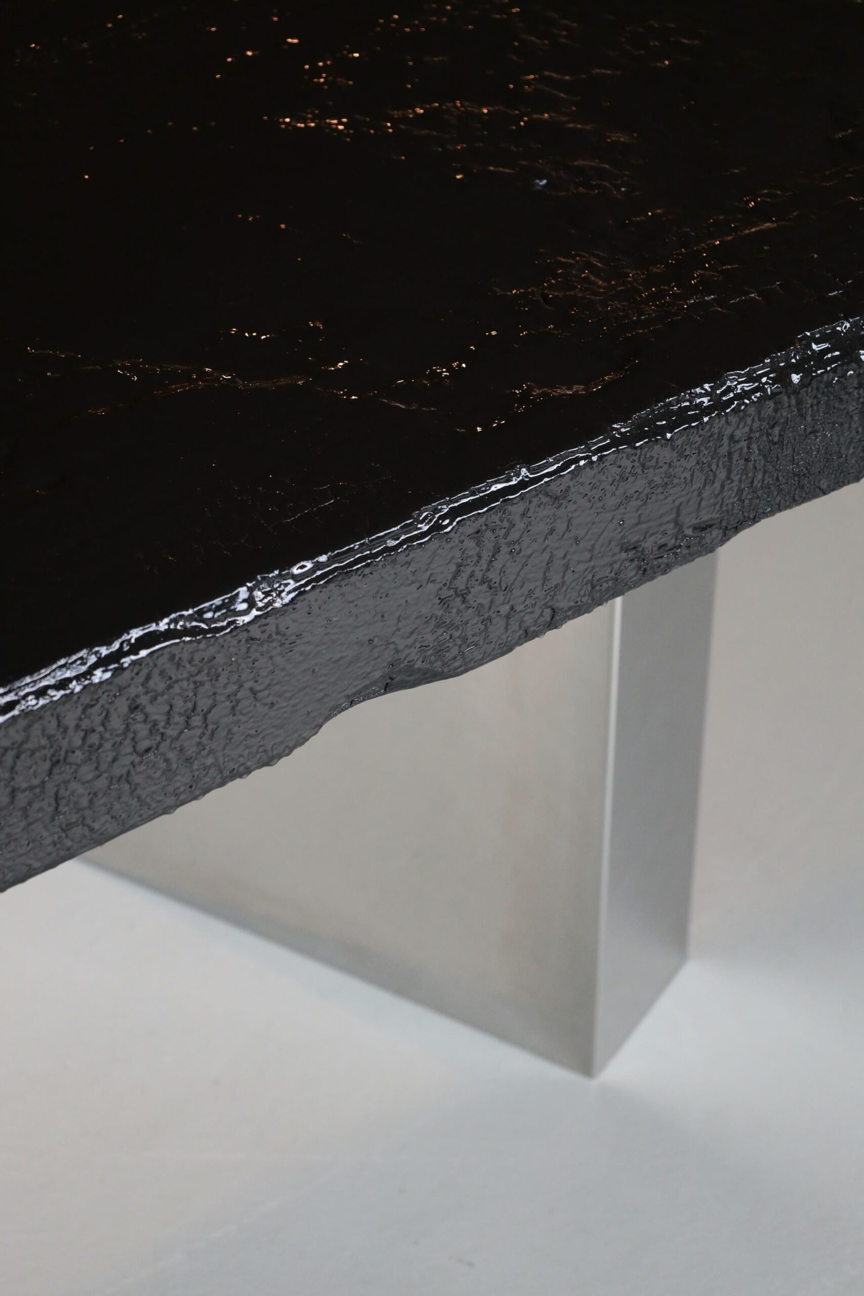 Black Moon One Of a Kind Dining Table in Burnished Wood by Alex Turco 7