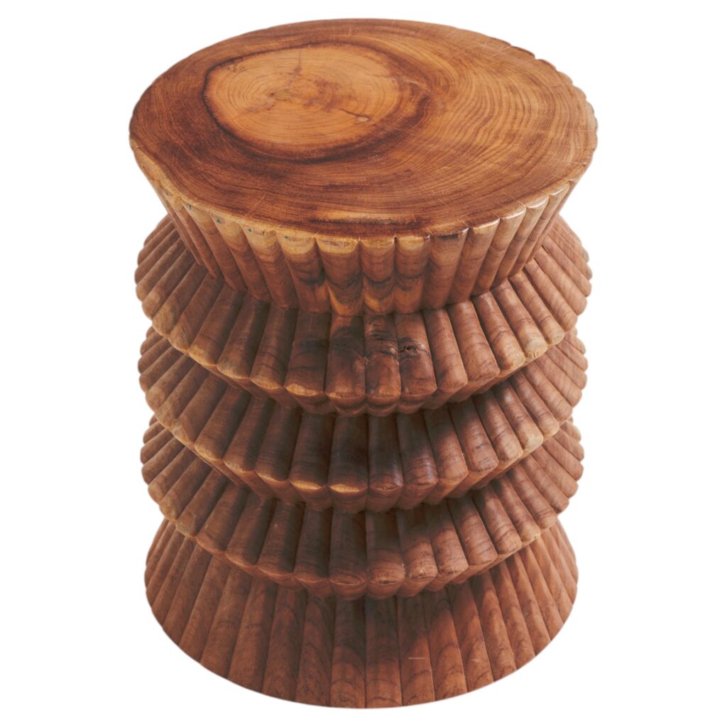 Carla Teak Wood Stool by Heaps & Woods 1