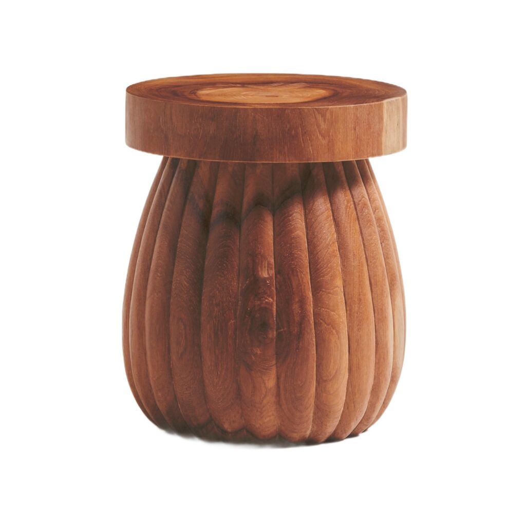 Charlotte Teak Wood Stool by Heaps & Woods 1