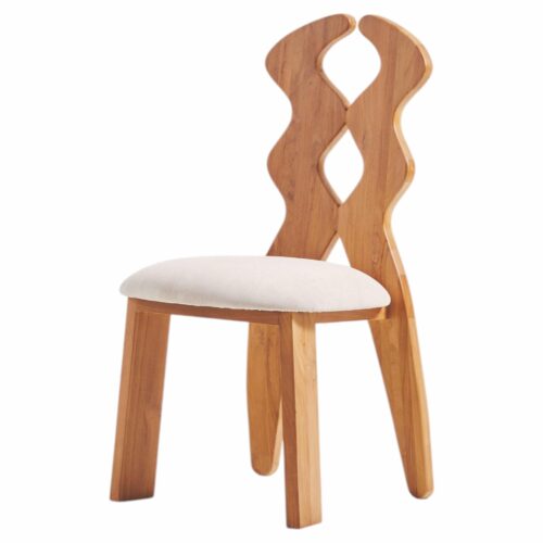 Curvy Teak Wood Dining Chair by Heaps & Woods 1