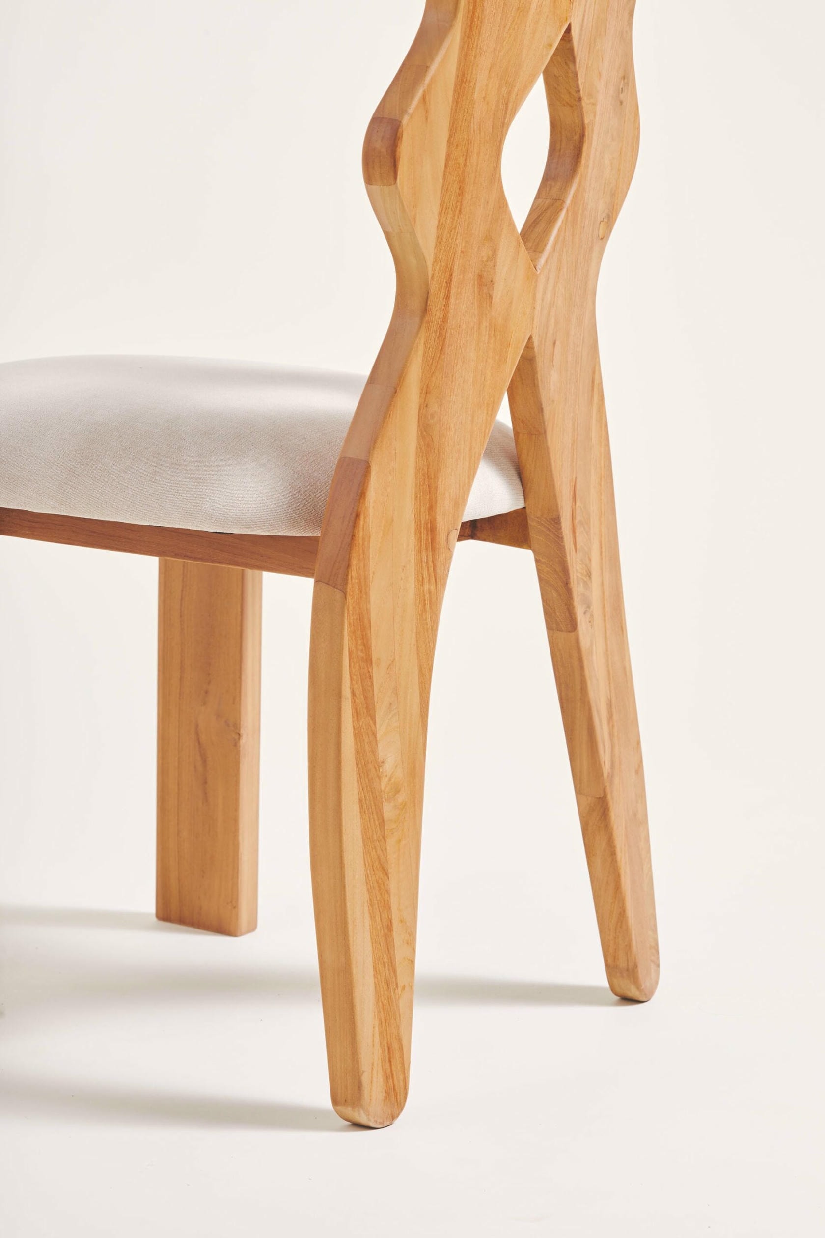 Curvy Teak Wood Dining Chair by Heaps & Woods 3