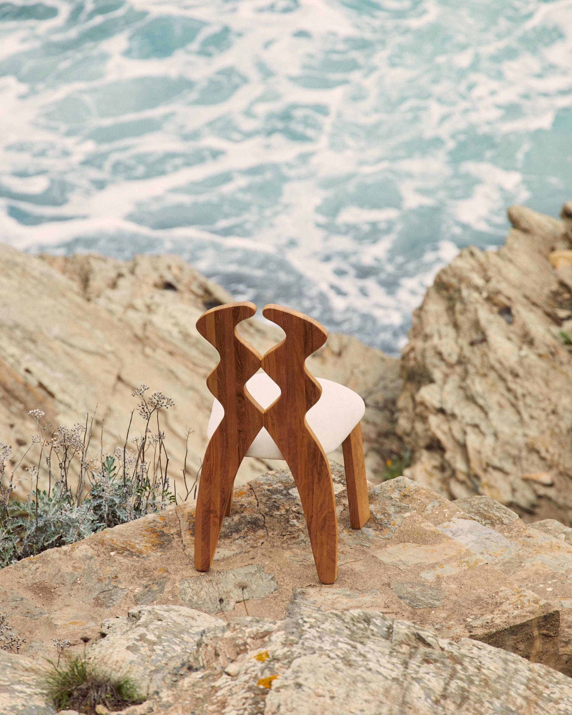 Curvy Teak Wood Dining Chair by Heaps & Woods 7