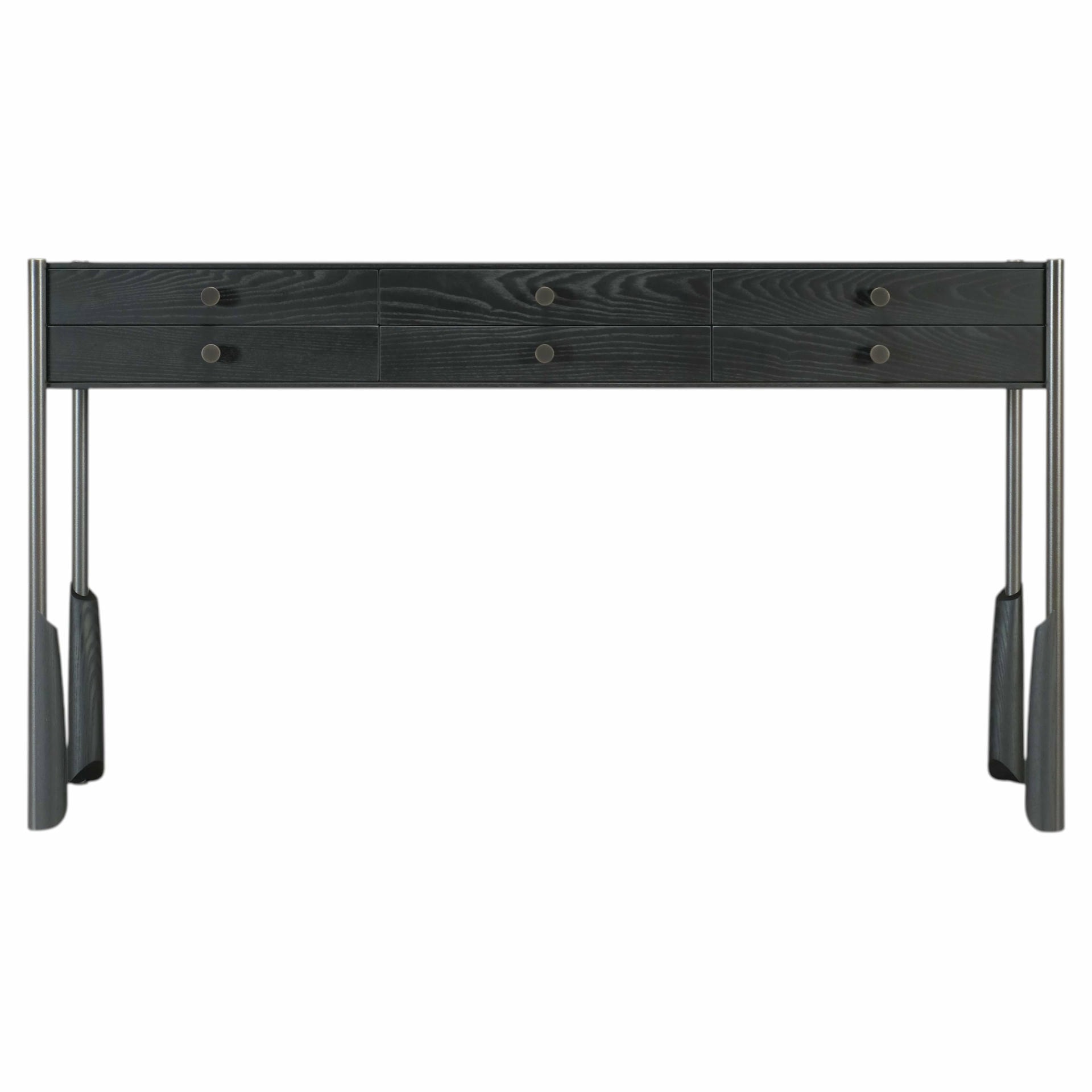 Ebonized White Ash Altai Apothecary Console Table by SKRAM 1