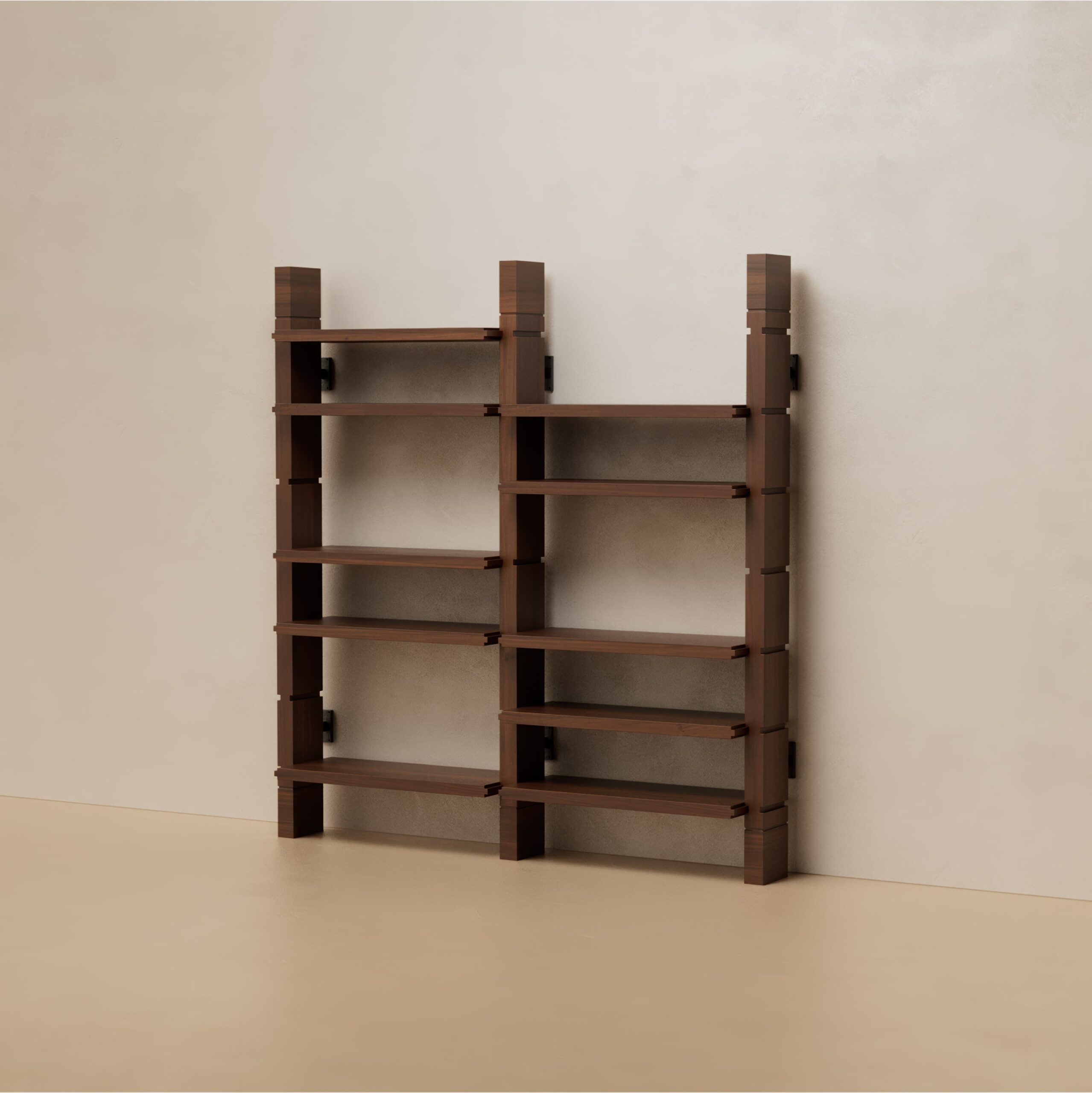 Grant Walnut Double Bookshelf by Lusano 6