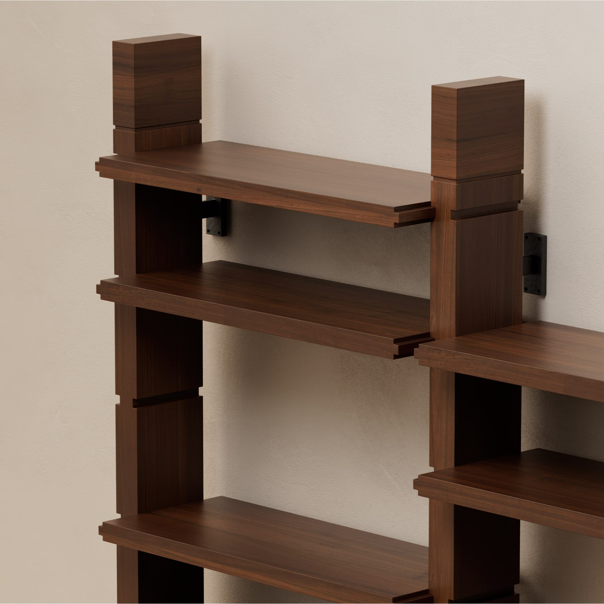 Grant Walnut Double Bookshelf by Lusano 7