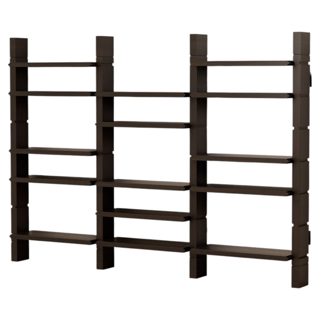 Grant Walnut Triple Bookshelf by Lusano 1