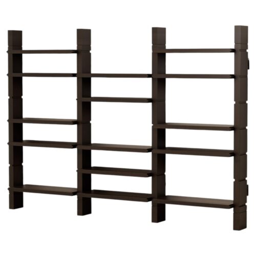 Grant Walnut Triple Bookshelf by Lusano 1