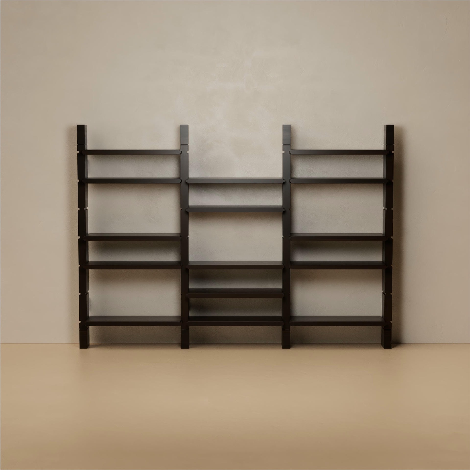 Grant Walnut Triple Bookshelf by Lusano 3